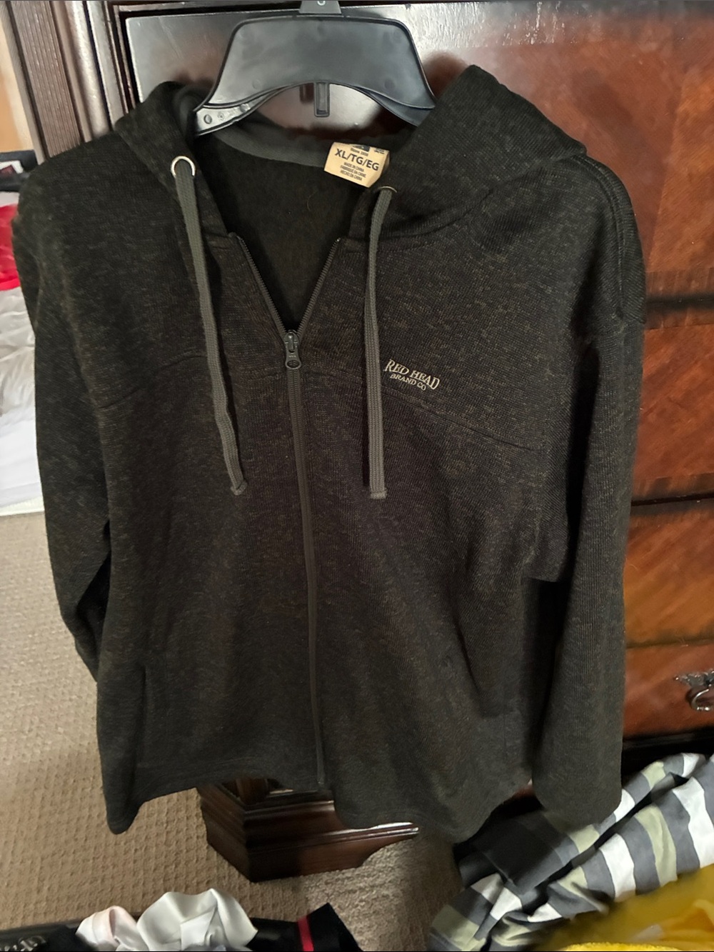 RedHead Olive Green Lightweight Zip Hoodie Jacket